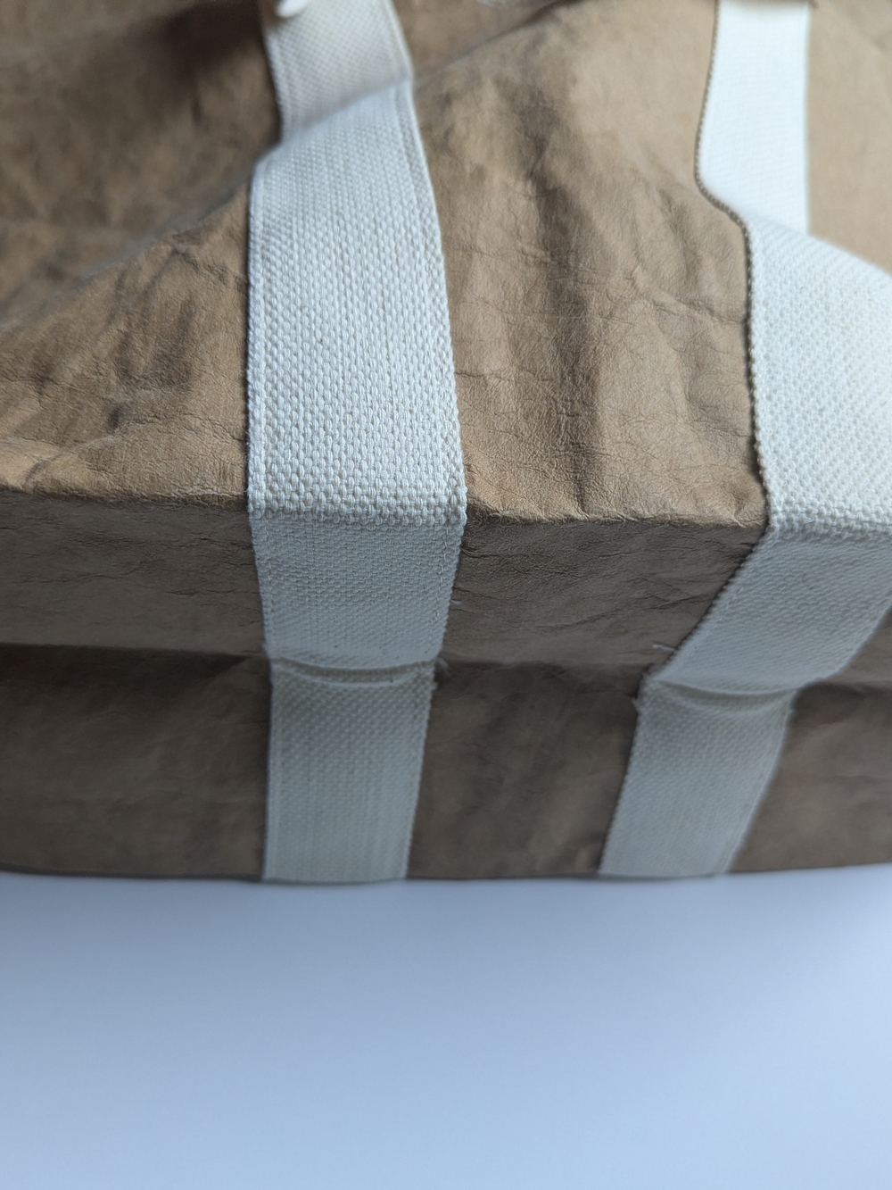 Trader Joe’s Reusable Washable Paper Tote Shopping Bag Large IVORY Strap Retired - Picture 3 of 6